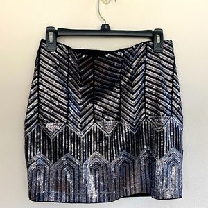 Express sequin mini skirt, size S